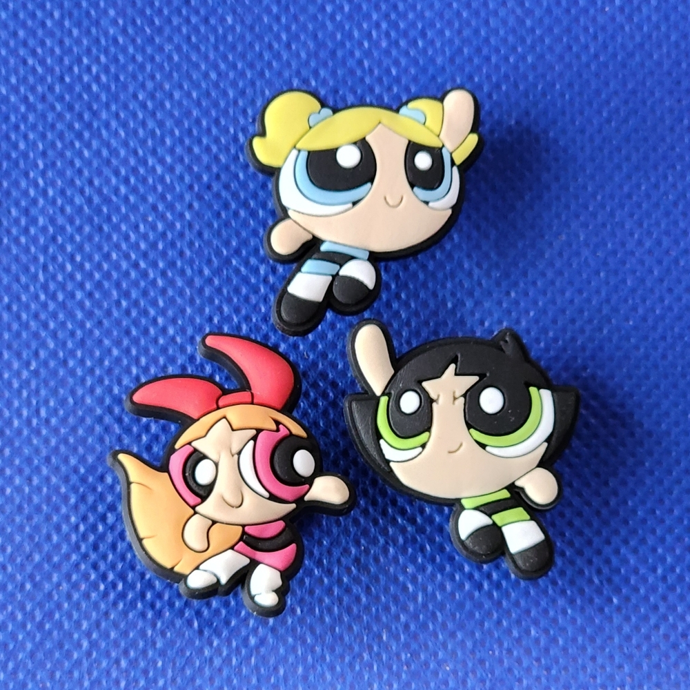 Set of 3 PowerPuff Girls Shoe Charms for Crocs